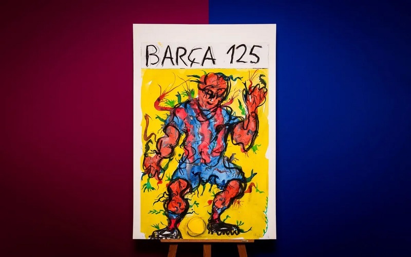 EL FC. BARCELONA PRESENTA EL CARTELL DE MIQUEL BARCELÓ PER CELEBRAR EL 125 ANIVERSARI i ES COMPLEIXEN 100 ANYS DEL CARTELL DE SEGRELLES